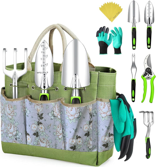 22-Piece Heavy-Duty Garden Tool Set – Aluminum Alloy, Ergonomic Handles & Vintage Tote