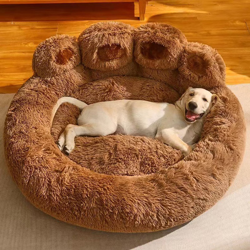 Paw-Shaped Pet Nest Bed — Warm, Fluffy &amp; Ultra-Comfortable Sleep Spot