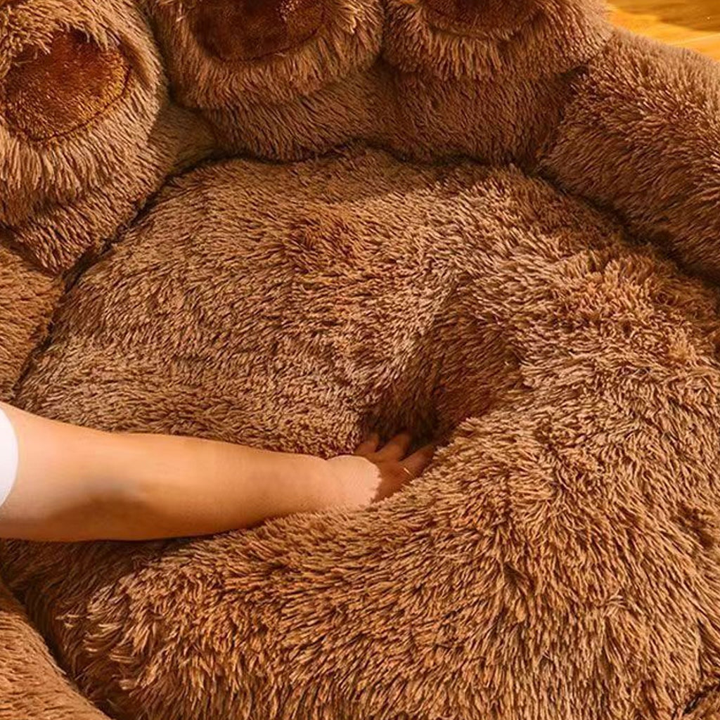 Paw-Shaped Pet Nest Bed — Warm, Fluffy &amp; Ultra-Comfortable Sleep Spot